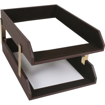 Dacasso Leather Double Legal-Size Trays1
