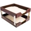 Dacasso Bonded Leather Double Letter Trays3