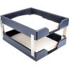 Dacasso Bonded Leather Double Letter Trays3