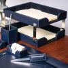 Dacasso Bonded Leather Double Letter Trays4