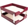 Dacasso Bonded Leather Double Letter Trays3