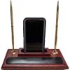 Dacasso Rosewood & Leather Pen Stand/Cell Phone Holder4