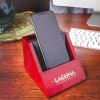 Dacasso Rosewood and Leather Desktop Cell Phone Holder3