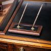 Dacasso Walnut & Leather Pen Stand4