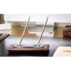 Dacasso Walnut & Leather Pen Stand5