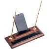 Dacasso Walnut & Leather Double Pen Stand/Cell Phone Holder5