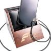Dacasso Walnut & Leather Desktop Cell Phone Holder2