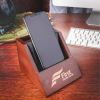 Dacasso Walnut & Leather Desktop Cell Phone Holder3