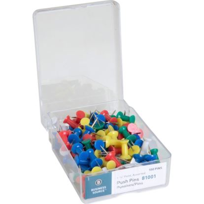 Business Source 1/2" Head Push Pins1