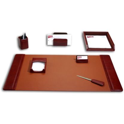 Dacasso Mocha Leather 7-Piece Desk Pad Kit1