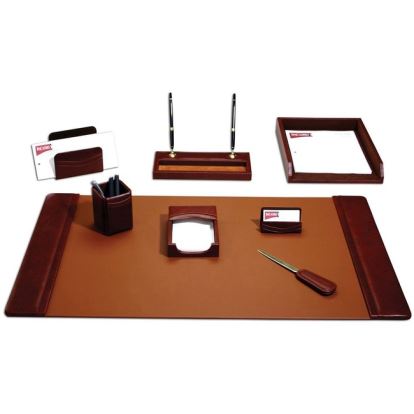 Dacasso Mocha Leather 8-Piece Desk Pad Kit1