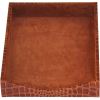 Protacini Cognac Brown Italian Patent Leather 7-Piece Desk Set3
