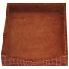 Protacini Cognac Brown Italian Patent Leather 3-Piece Desk Set2