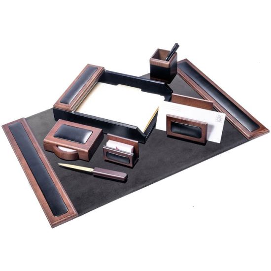 Dacasso Walnut & Leather Desk Set1