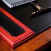 Dacasso Rosewood & Leather Side-Rail Desk Pad3