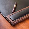 Dacasso Walnut & Leather Side-Rail Desk Pad2