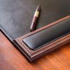Dacasso Walnut & Leather Side-Rail Desk Pad2