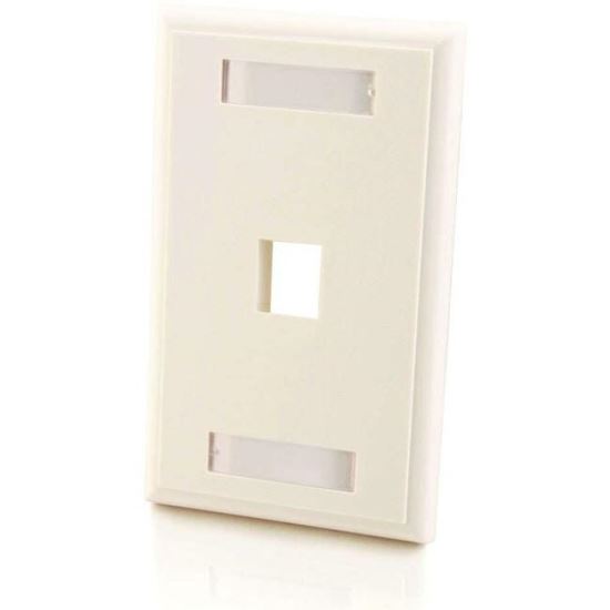 C2G 1-Port Single Gang Multimedia Keystone Wall Plate - White1