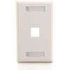 C2G 1-Port Single Gang Multimedia Keystone Wall Plate - White2