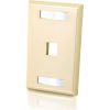 C2G 1-Port Single Gang Multimedia Keystone Wall Plate - Ivory1