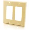 C2G Two Decorative Style Cutout Double Gang Wall Plate - Ivory1
