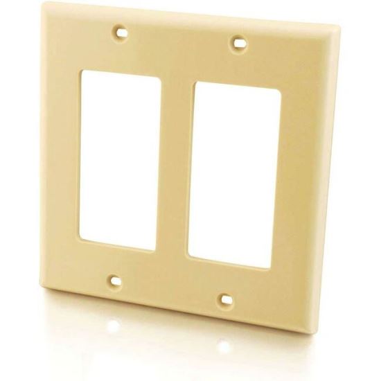 C2G Two Decorative Style Cutout Double Gang Wall Plate - Ivory1