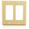 C2G Two Decorative Style Cutout Double Gang Wall Plate - Ivory2