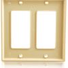 C2G Two Decorative Style Cutout Double Gang Wall Plate - Ivory4
