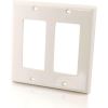 C2G Two Decorative Style Cutout Double Gang Wall Plate - White1