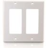 C2G Two Decorative Style Cutout Double Gang Wall Plate - White2