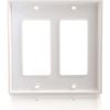 C2G Two Decorative Style Cutout Double Gang Wall Plate - White4