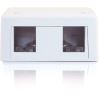 C2G 2-Port Keystone Jack Surface Mount Box - White2