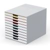 DURABLE VARICOLOR MIX 10 Drawer Desktop Storage Box, White/Multicolor1