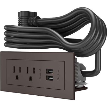 Wiremold Wiremold Radiant Furniture Power Center (2) Outlet (2) USB, Brown1