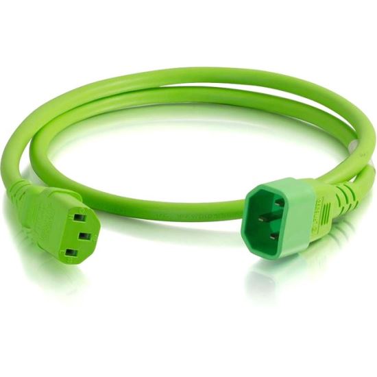 C2G 1ft 18AWG Power Cord (IEC320C14 to IEC320C13) - Green1