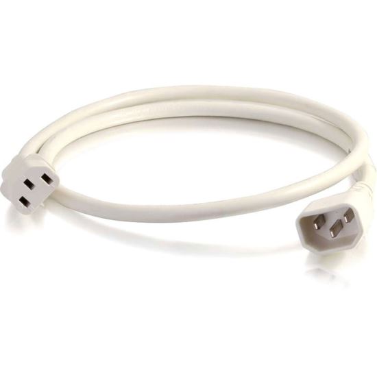 C2G 1ft 18AWG Power Cord (IEC320C14 to IEC320C13) - White1