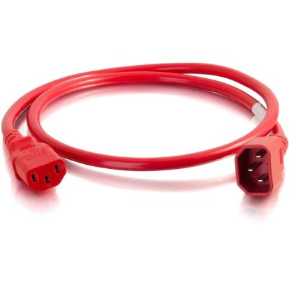 C2G 8ft 18AWG Power Cord (IEC320C14 to IEC320C13) -Red1