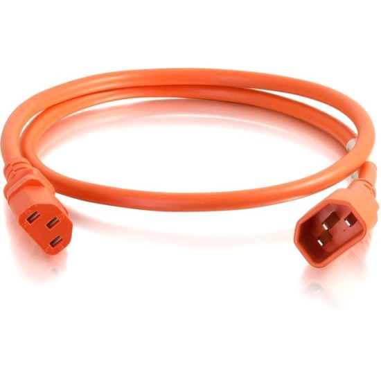 C2G 1ft 14AWG Power Cord (IEC320C14 to IEC320C13) - Orange1