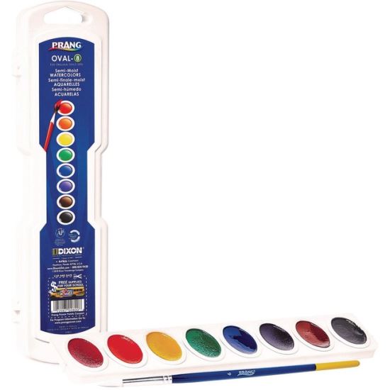 Prang Semi-Moist Oval Pan 8-Watercolors Set1