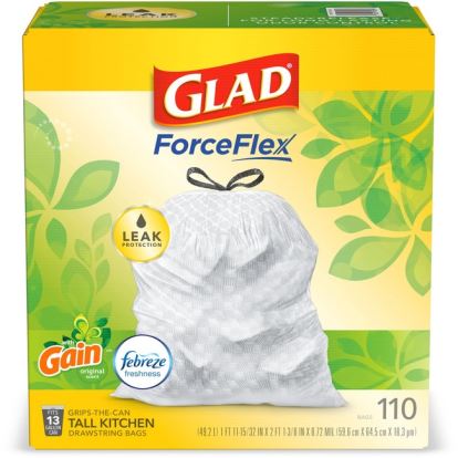 Glad ForceFlex Tall Kitchen Drawstring Trash Bags1