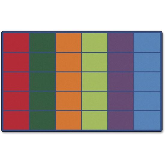 Carpets for Kids Color Rows 30-space Seating Rug1