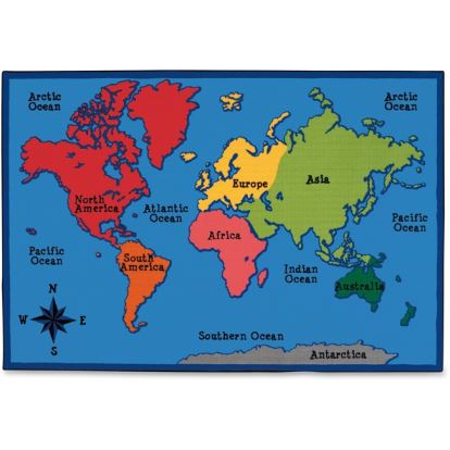 Carpets for Kids Value Line World Map Design Rug1