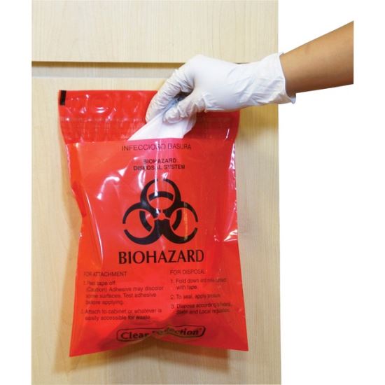 CareTek Stick-On Biohazard Infectious Waste Bags1