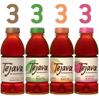Tejava Assorted Flavors - Peach, Mint, Raspberry, Original Black Tea Bottle1
