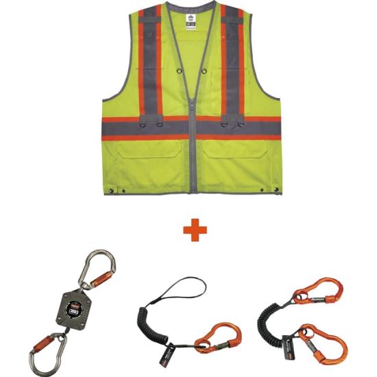 GloWear 8231TVK Hi-Vis Tool Tethering Safety Vest Kit - Class 21