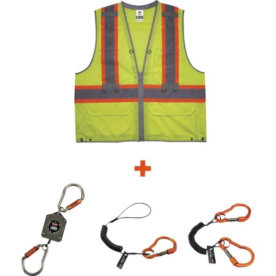 GloWear 8231TVK Hi-Vis Tool Tethering Safety Vest Kit - Class 21