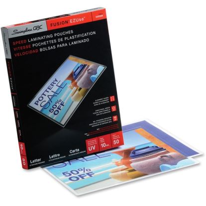 EZUse Thermal Laminating Pouches, 10 mil, 9" x 11.5", Gloss Clear, 50/Box1