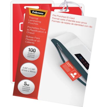 Fellowes Punched ID Card Glossy Thermal Laminating Pouches1