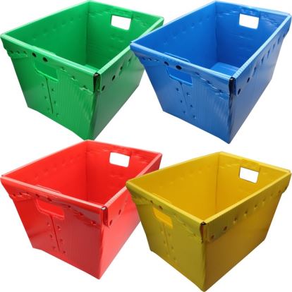 Flipside Primary Assorted Plastic Storage Postal Tote - 4 Pack1