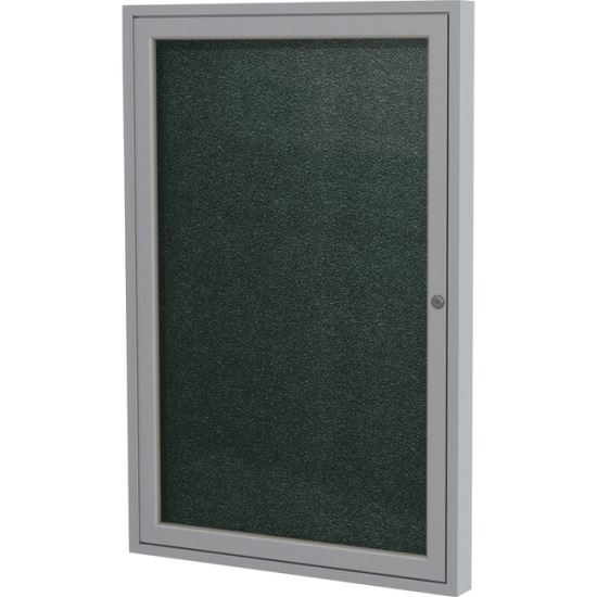 Ghent 1 Door Enclosed Vinyl Bulletin Board with Satin Frame1